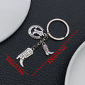 Antique Silver Horse Boot and Cactus Metal Keychain Set view 4