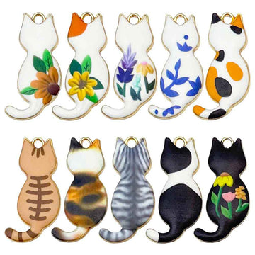 Colorful Cat Metal Charms with 27 Listed Options for DIY Jewelry Making