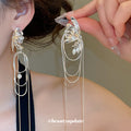 Asymmetric Butterfly Chain Earrings in Polished Statement Design view 1