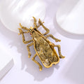 Red Gold Tone Flower Crystal Enamel Two Designs Metal Brooch Pin 4.1 x 7 cm 4.1 x 7 cm view 3