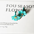 Five Petal Metal Flower Stud Earrings in Seven Colors view 9