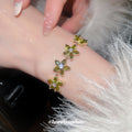 Star Flower Crystal Slider Bracelet Purple Champagne Or Green view 3
