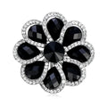 Black Flower Metal Brooch Pin 4.4 cm for Jackets and Lapels view 6