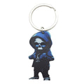 Blue Hooded Grim Reaper Wooden Keychain Cartoon Charm view 5