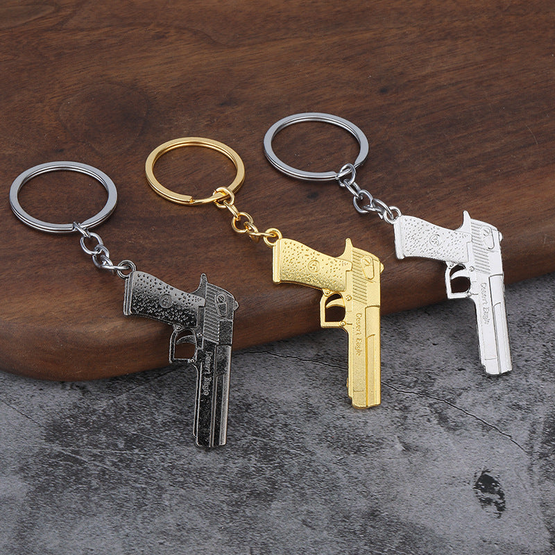 Mini Desert Eagle Zinc Alloy Pistol Model Keychain Pendant
