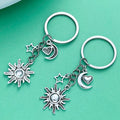 Metal Keychains with Sun, Moon, Star, Cross and Angel Charms view 3