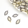 Enamel-Look And Crystal-Accented Gold Silver Leaf Alloy Charms in 2 Styles view 1