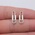 Paper Clip Shaped Metal Charms in Four Metallic Finishes view 4
