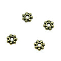 Tiny Flower Shaped Metal Spacer Beads in Three Antique Finishes view 5