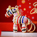 Crystal Zebra, Deer and Horse Keychains with Colorful Straps view 7