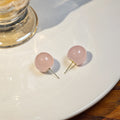Pink and Light Blue Candy Ball Round Small Stud Earrings view 6