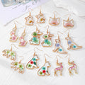 Gold Animal Outline Resin Dried Flower Earrings 8 Styles view 1