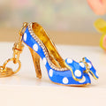 Polka Dot Bow High Heel Keychains in Blue, Pink and Black view 10