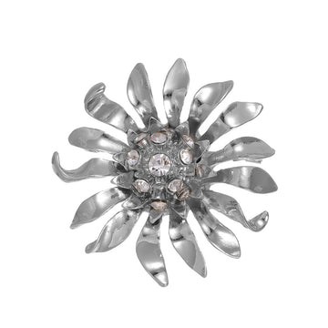 Silver Tone Flower Metal Brooch Pin for Jackets and Lapels