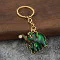 Gold-Tone Metal Paired Elephant Keychain In Six Colors view 4