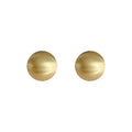 Brushed Large Round Disc Stud Earrings In Silver And Gold Tone view 5