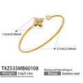 Gold Stainless Clover Flower Zircon Jewelry Set Pieces view 11