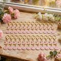 Pink Enamel Letter Keychain Gold Clasp Butterfly Charm view 4