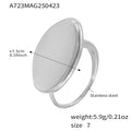 Smooth Oval Disc Open Ring Stainless Steel Gold Or Steel view 7