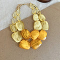 Chunky Acrylic Bead Statement Necklace Gold Chain Seven Colors view 12