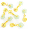 Jade Look Safety Buckle and Gourd Dangle Charm Pendants view 12