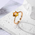 Gold Tone Solitaire Crystal Adjustable Rings in Nine Colors view 10