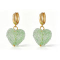 Sparkling Faceted Heart Drop Earrings in Nine Colors view 7