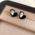 Velvet Heart Stud Earrings with Clear Teardrop Crystals view 6