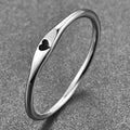 Thin Band Tiny Heart Enamel Metal Finger Ring Two Tones view 1