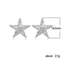 Silver Tone Clear Stone Starfish Stud Earrings Jewelry view 5