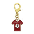 Red Soccer Jersey Keychain Gold Lobster Clasp Enamel view 5