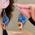 Colorful Butterfly Wing Dangle Hook Earrings Jewelry view 1