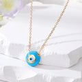 Gold and Silver Tone Round Enamel Evil Eye Bead Pendant Necklaces in Four Designs view 5