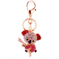 Gold-Tone Rhinestone Koala Keychain With Branch And Lobster Clasp view 5