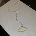 Gold Rhinestone Hand Chain Bracelet Finger Loop Styles view 6