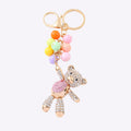 Rhinestone Balloon Bear Keychain Gold Clasp Four Belly Colors view 5