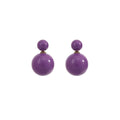 Six Color Glossy Double Ball Front Back Stud Earrings view 5