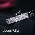 Triangle-Cut Full Eternity Band In Four Stone Colors view 4