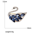 Crystal Swan Brooch With Layered Marquise Stone Wings view 5