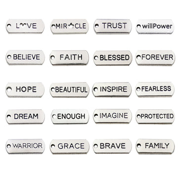 Metallic Letter Metal Charms with 23 Listed Options