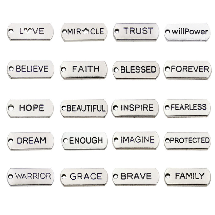 Metallic Letter Metal Charms with 23 Listed Options