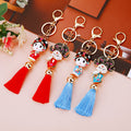Peking Opera Huadan and Wusheng Tassel Keychains in Three Colors view 1
