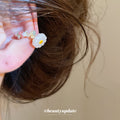 Pearl Ball Hoop Earrings Daisy Bead Ear Cuff Pieces view 4