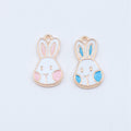 Enamel Bunny Face Charms in Two Colors for Jewelry and Craft Making view 2