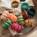 Six Color Oval Segmented Marbled Resin Stretch Bracelet Options view 1