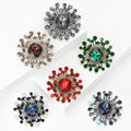 Crystal Starburst Heart Brooch Large Center Six Colors view 2