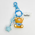 Cartoon Animal Figure Keychain With Star Charm And Speech Bubble Tag view 4