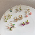 Green Forest Theme Earring Collection Bamboo Flower Styles view 2