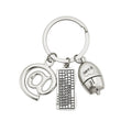 Silver At Sign Keyboard Mouse Computer Charm Keychain view 5