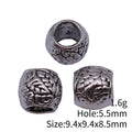 Antique Silver Leaf Texture Large Hole Barrel Bead view 3